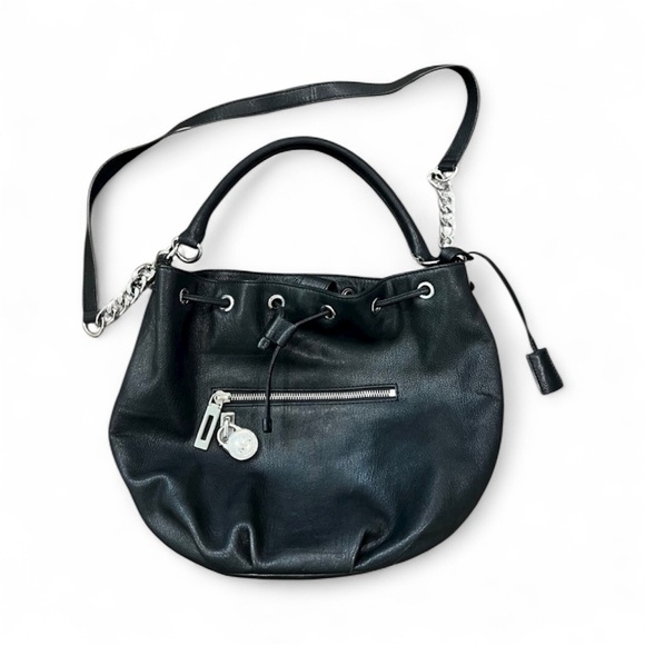 Michael Kors Black Shoulder Bag with Silver Accents - Picture 3 of 4